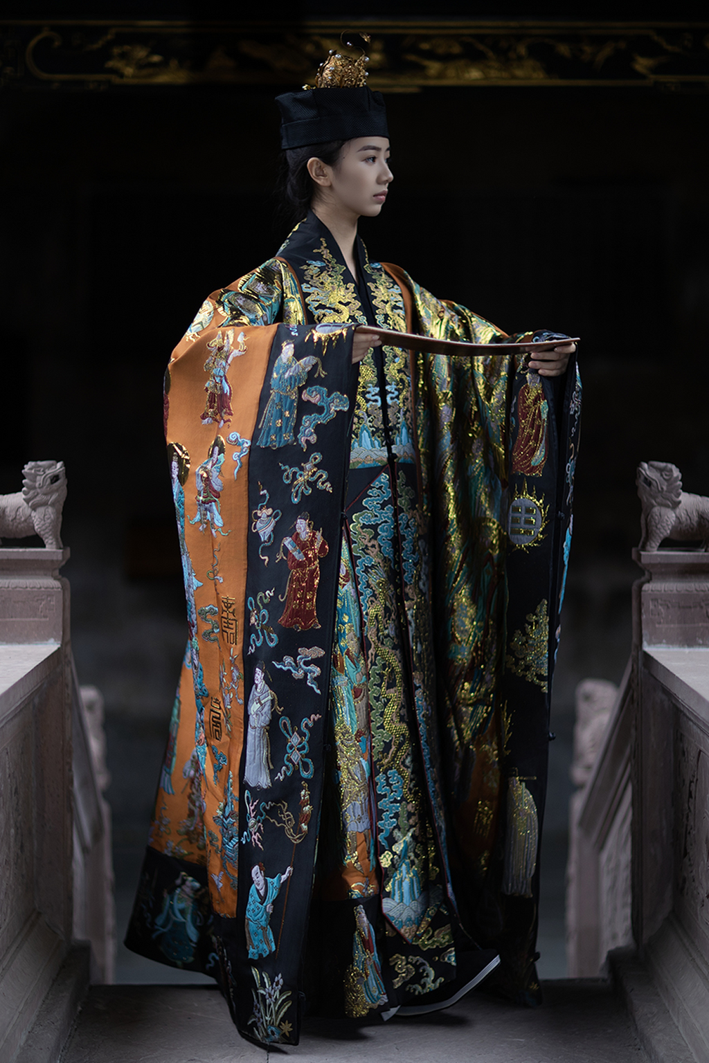 Handwoven Brocade Taoist Robe - Chaoyuan Quanshen Xiaotai Garment | High Priest Scripture Robe | Raised Weaving Technique