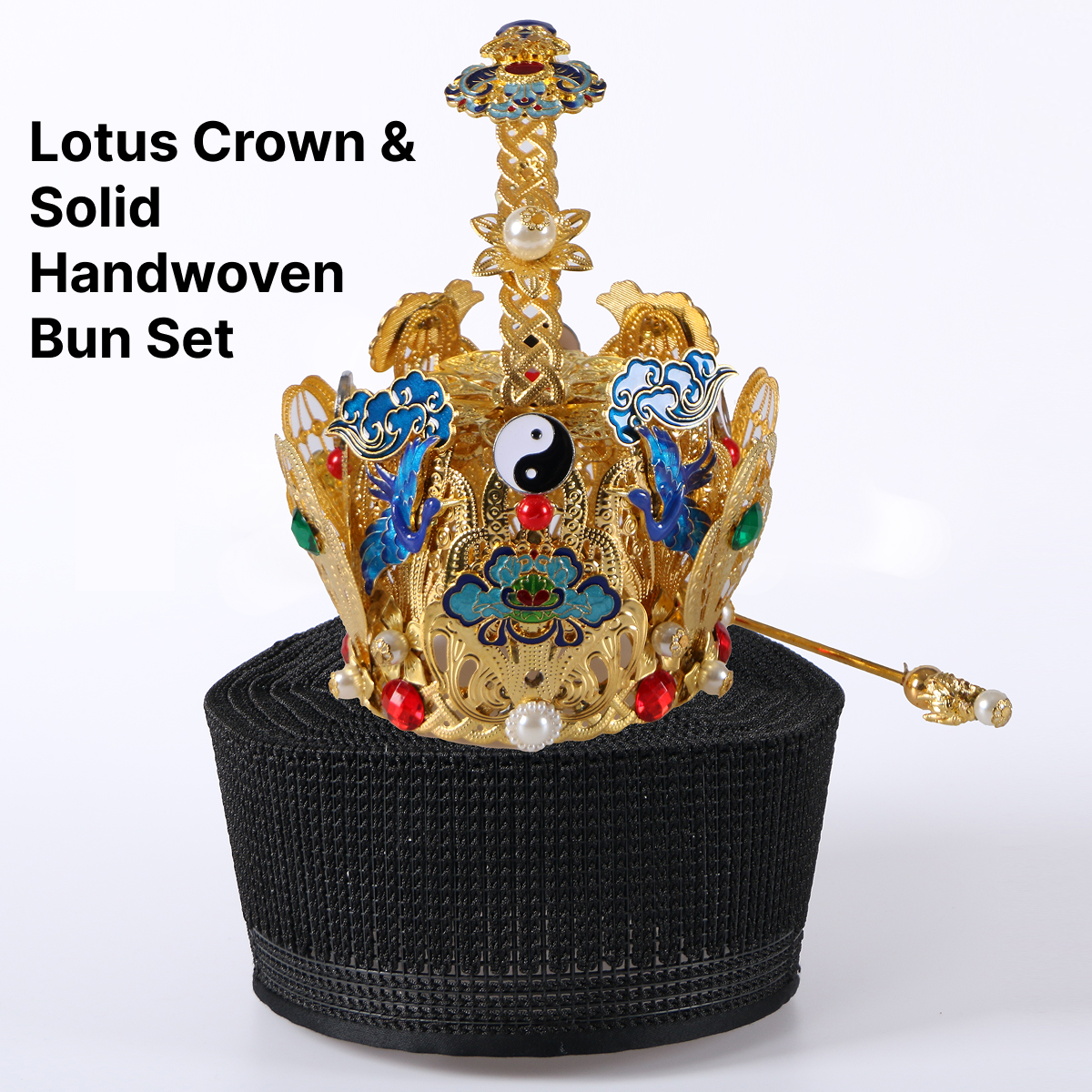 Handwoven Taoist Priest Hat - Hunyuan Jin, Lotus Crown, Zhuangzi Jin, Taoism Headdress | Traditional Chinese Taoist Cap