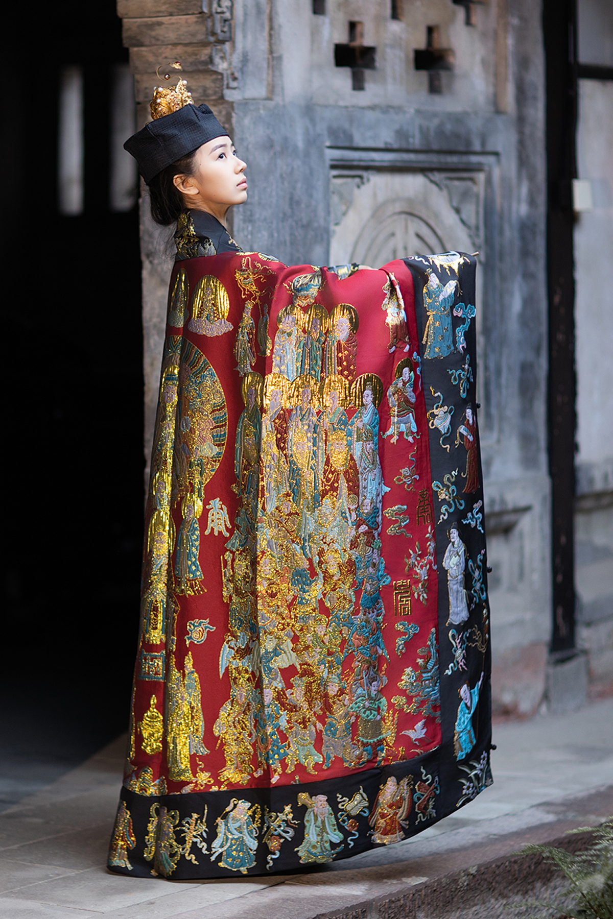 Handwoven Brocade Taoist Robe - Chaoyuan Quanshen Xiaotai Garment | High Priest Scripture Robe | Raised Weaving Technique