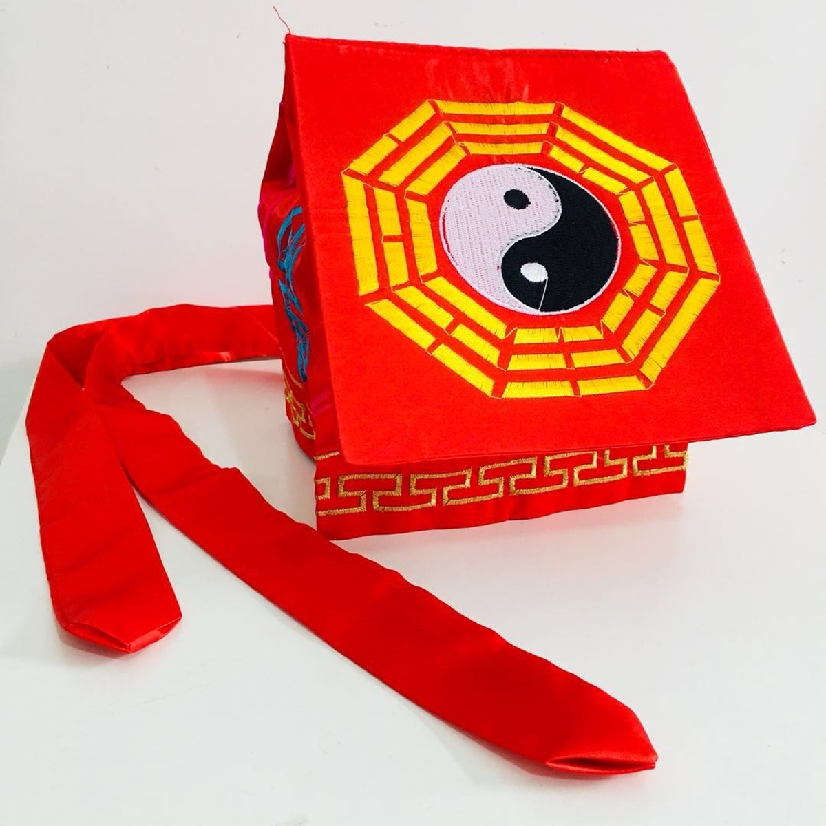 Authentic Taoist Hat | Yin Yang Bagua Cap | Kung Fu Zen Meditation Headdress | Halloween Costume Accessory