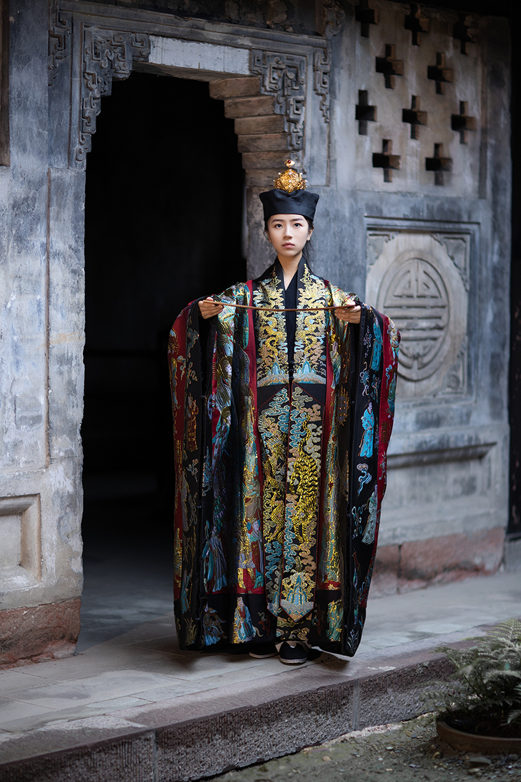 Handwoven Brocade Taoist Robe - Chaoyuan Quanshen Xiaotai Garment | High Priest Scripture Robe | Raised Weaving Technique