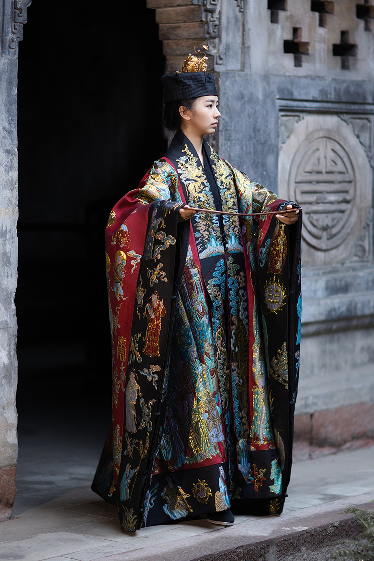 Handwoven Brocade Taoist Robe - Chaoyuan Quanshen Xiaotai Garment | High Priest Scripture Robe | Raised Weaving Technique