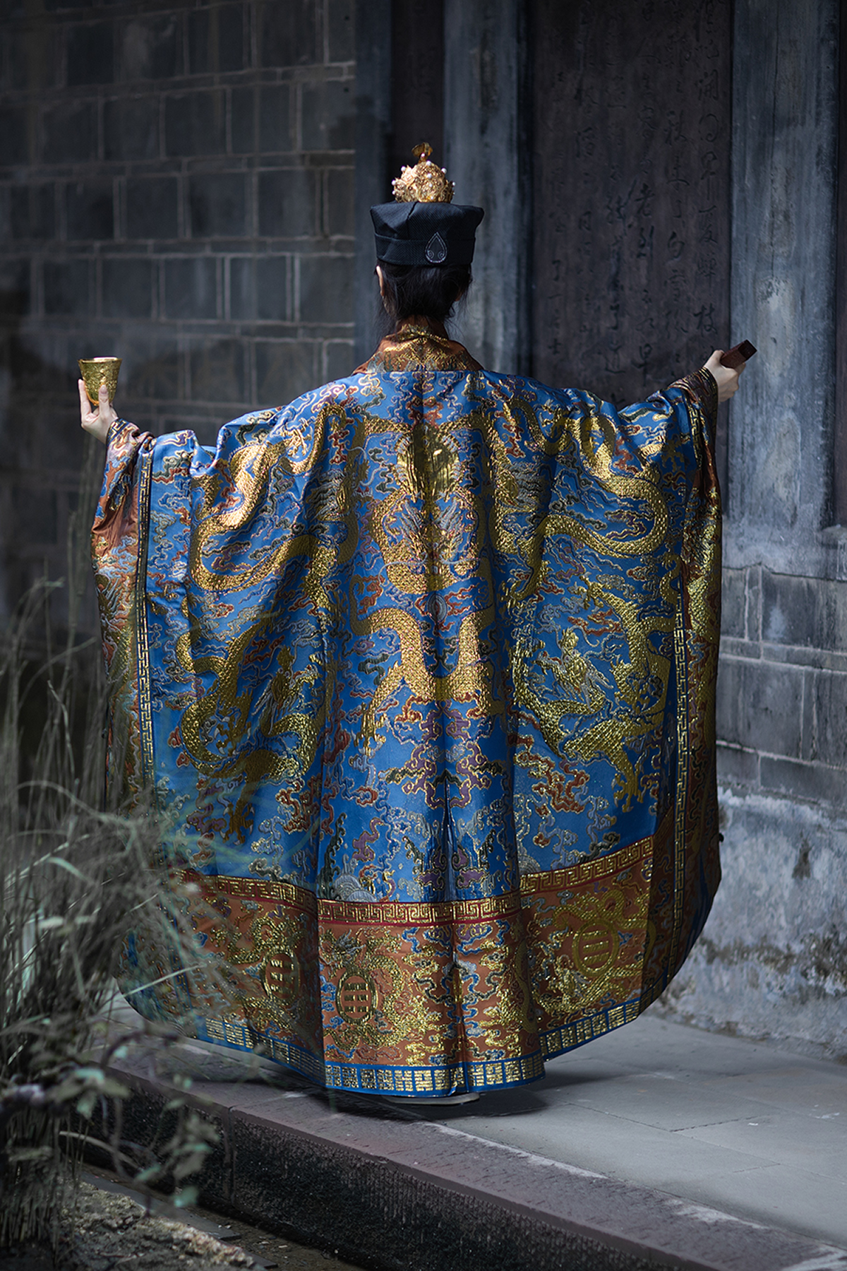 Authentic Taoist Full-Dragon High Priest Ritual Robe – Raised Brocade "Jing Yi" / "Xiaotai Yi" for Ceremonial Use