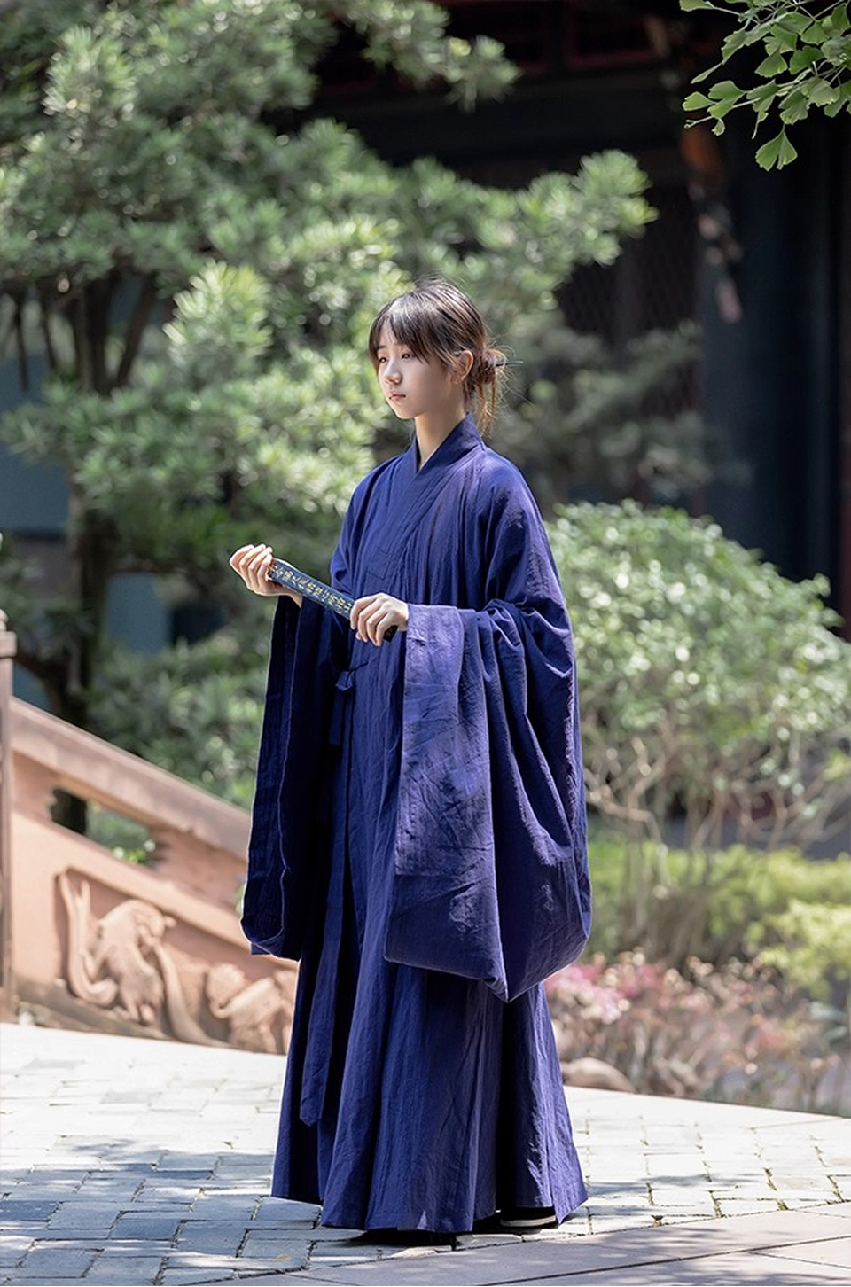 Wudang Sanqing Collar Taoist Robe - Traditional Ming-style Hanfu, Unisex Cotton-Linen Cultivation Garb for Tai Chi, Meditation, Taoist Ceremonies