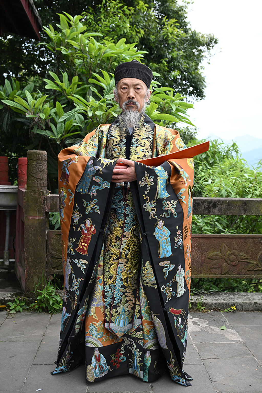 Handwoven Brocade Taoist Robe - Chaoyuan Quanshen Xiaotai Garment | High Priest Scripture Robe | Raised Weaving Technique