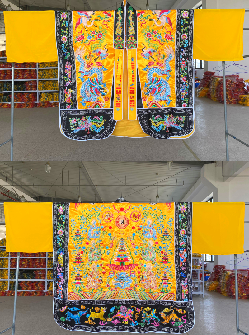 Premium Embroidered Nine Dragons Taoist Ritual Robe | High Priest/General Robe | Daoist Ceremonial Gown | Sanqing & Double Dragon Design