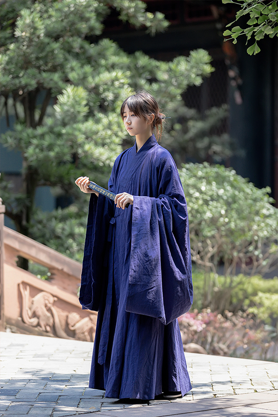 Wudang Sanqing Collar Taoist Robe - Traditional Ming-style Hanfu, Unisex Cotton-Linen Cultivation Garb for Tai Chi, Meditation, Taoist Ceremonies