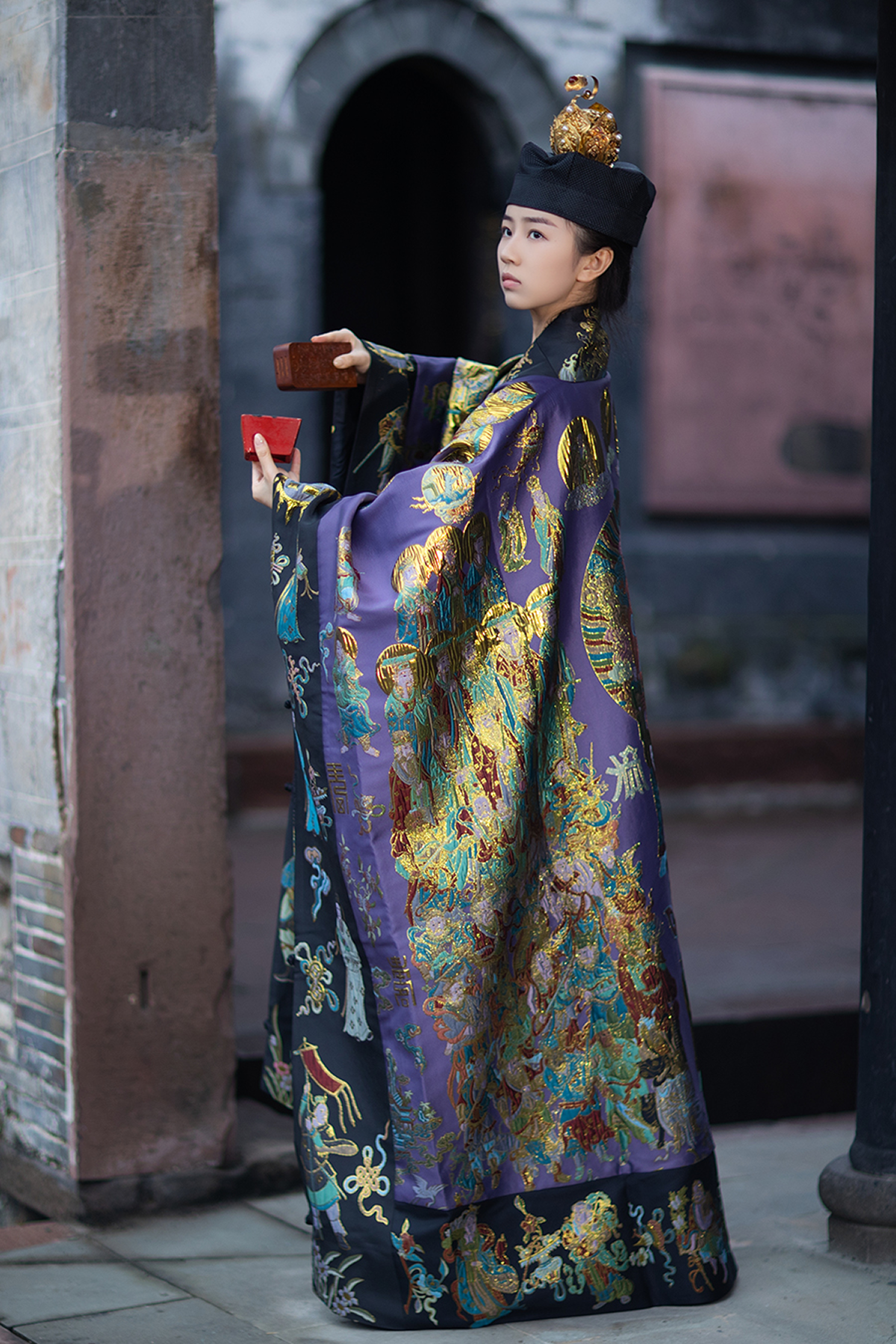 Handwoven Brocade Taoist Robe - Chaoyuan Quanshen Xiaotai Garment | High Priest Scripture Robe | Raised Weaving Technique