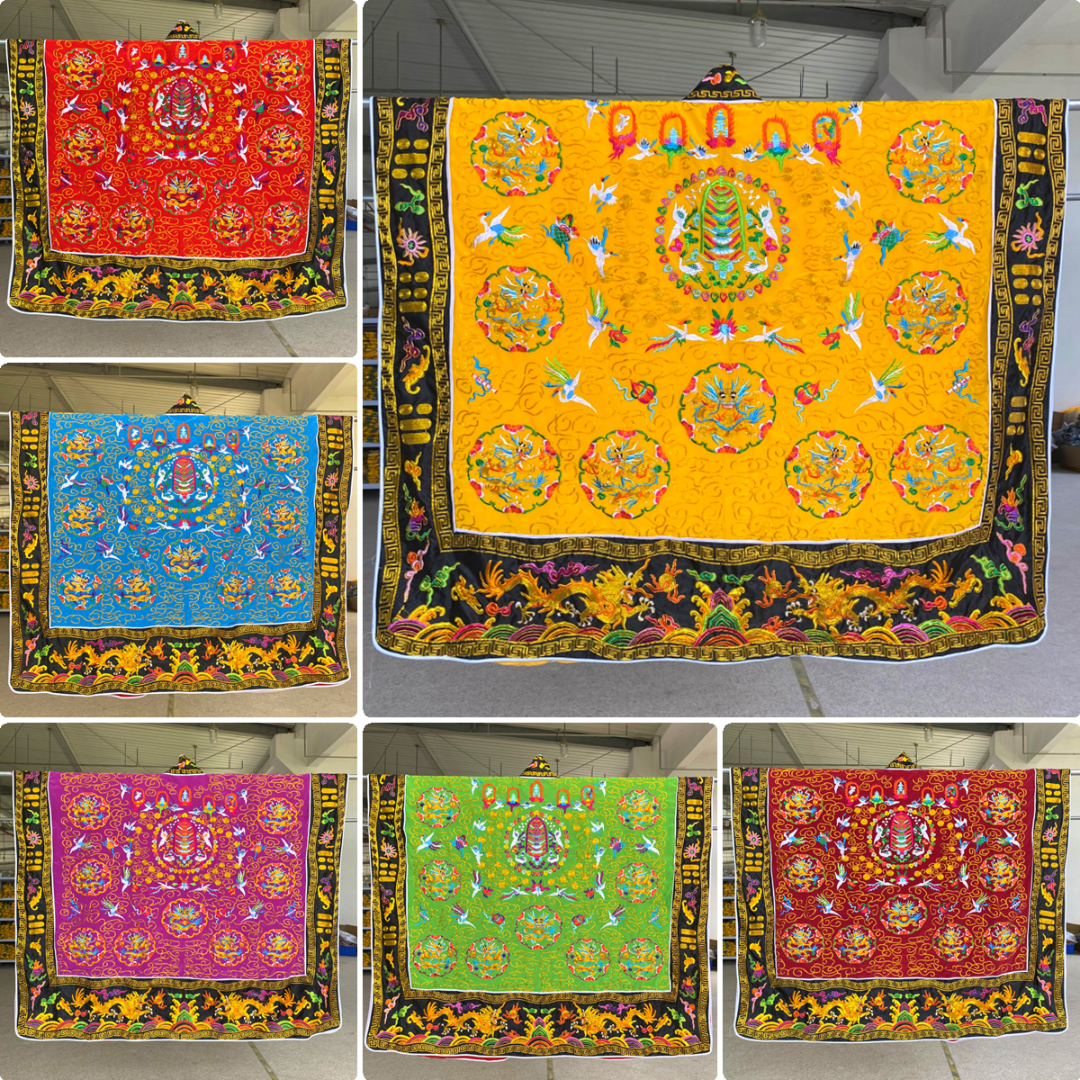 Daoist Priest Ritual Robe | Double/Five Dragon Embroidered Taoist Jacket | Unisex Meditation & Spiritual Practice Wear, Lightweight Version