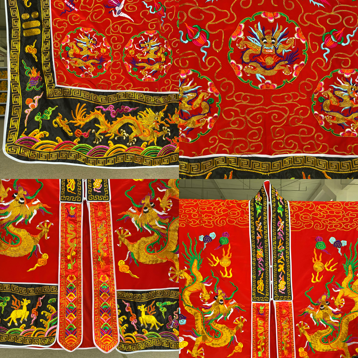 Daoist Priest Ritual Robe | Double/Five Dragon Embroidered Taoist Jacket | Unisex Meditation & Spiritual Practice Wear, Lightweight Version