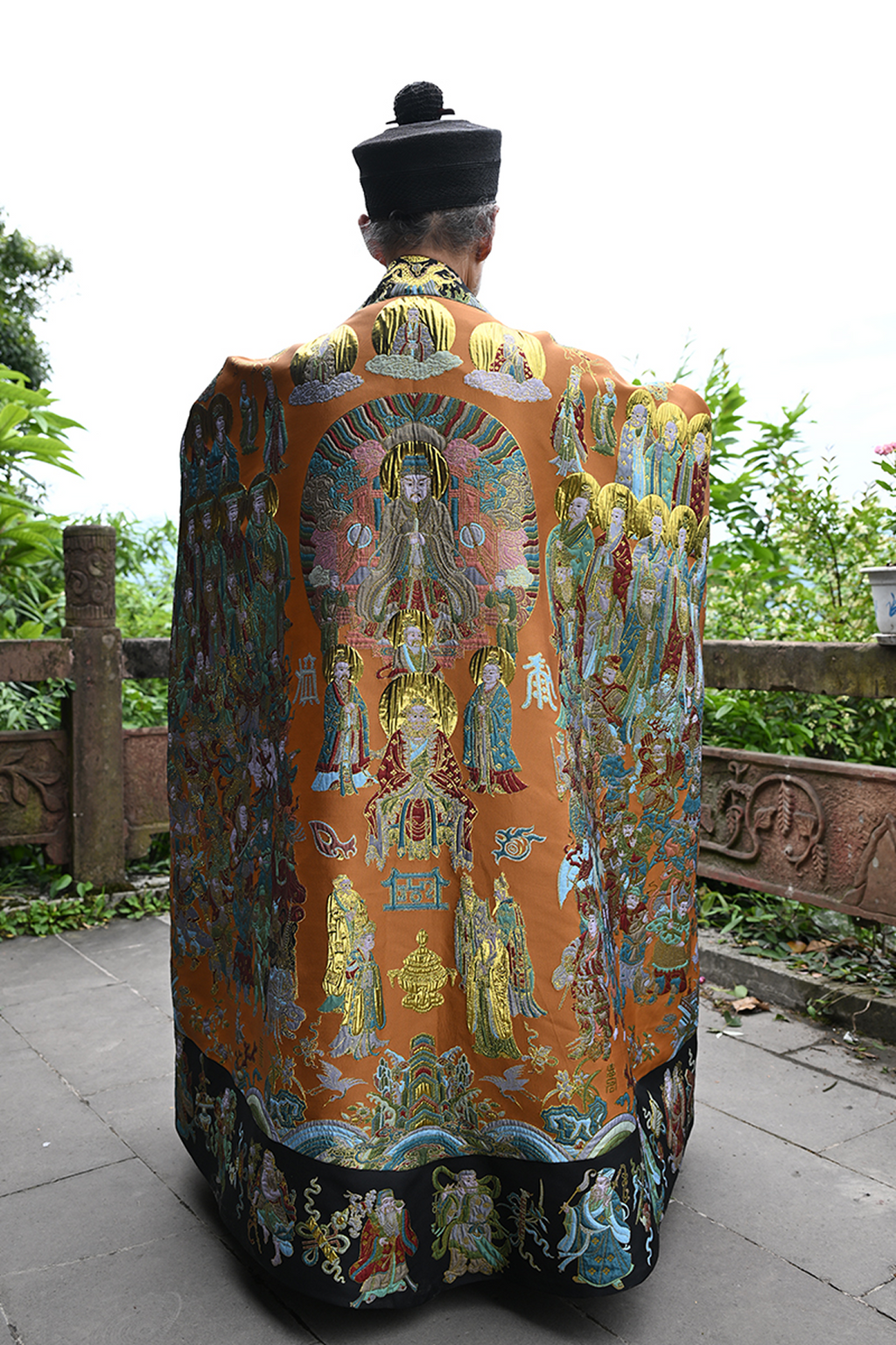 Handwoven Brocade Taoist Robe - Chaoyuan Quanshen Xiaotai Garment | High Priest Scripture Robe | Raised Weaving Technique