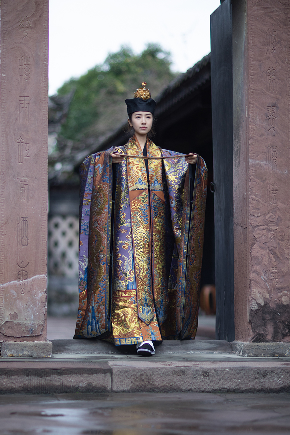 Authentic Taoist Full-Dragon High Priest Ritual Robe – Raised Brocade "Jing Yi" / "Xiaotai Yi" for Ceremonial Use