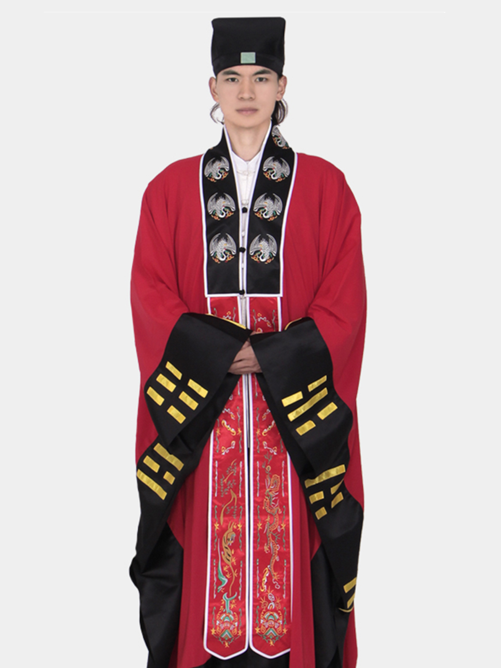 High-Quality Sanqing Taoist Robe - Ritual Gown for Taoist Masters, Wudang Bagua Pattern Ceremonial Taoist Clothing