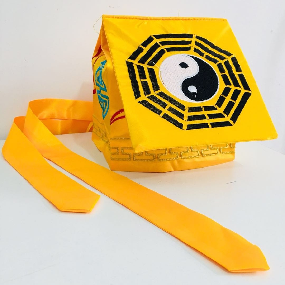 Authentic Taoist Hat | Yin Yang Bagua Cap | Kung Fu Zen Meditation Headdress | Halloween Costume Accessory