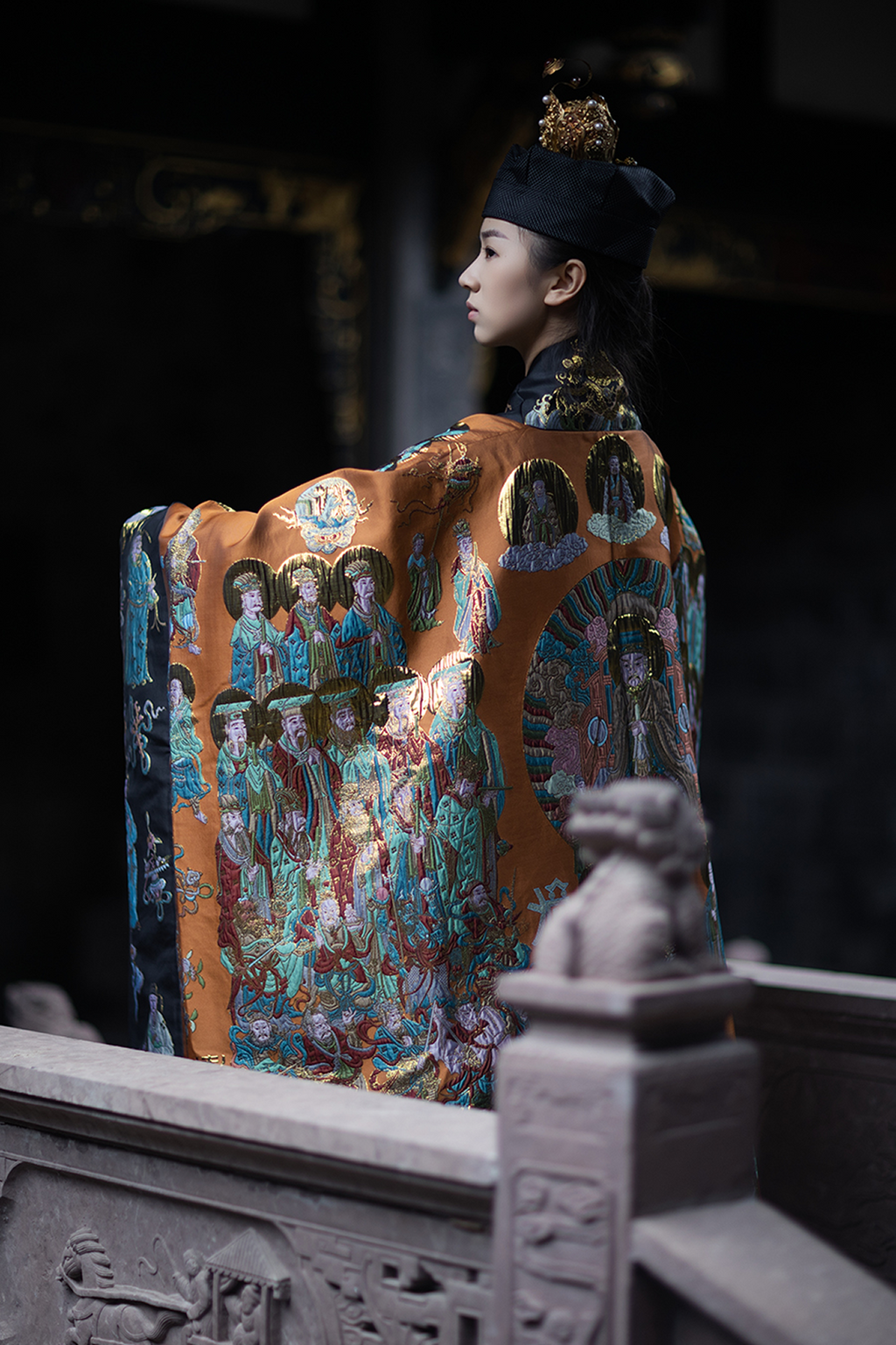 Handwoven Brocade Taoist Robe - Chaoyuan Quanshen Xiaotai Garment | High Priest Scripture Robe | Raised Weaving Technique