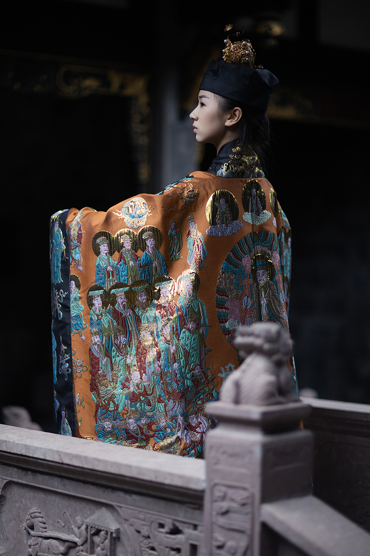 Handwoven Brocade Taoist Robe - Chaoyuan Quanshen Xiaotai Garment | High Priest Scripture Robe | Raised Weaving Technique