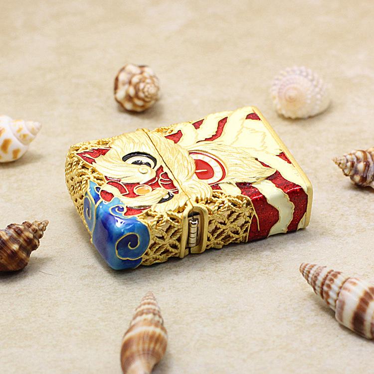 Enamel lion lighter shell Loong 