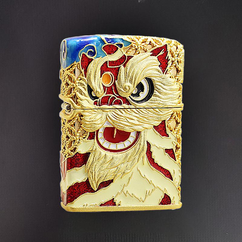Enamel lion lighter shell Loong 